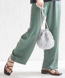 coen | Market（マーケット）ポップコーン編み巾着バッグ(ショルダーバッグ)