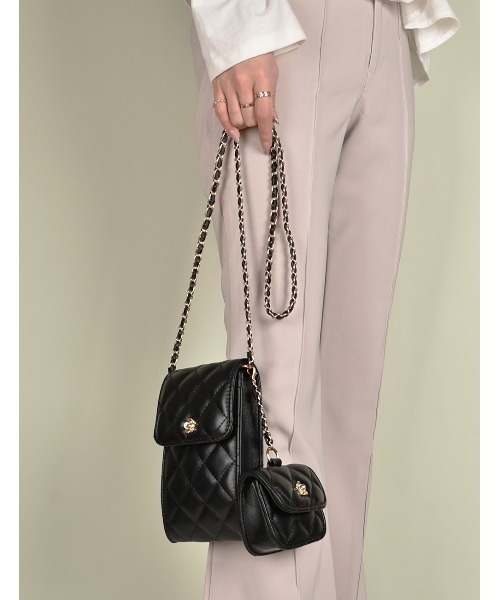 MONICA（モニカ）の「キルティングマルチミニショルダー（ショルダーバッグ・レディース・ワイン/ブラック/ホワイト・FREE）」の3枚目の写真