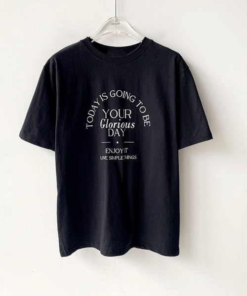 セール】フォントプリントモノトーンTシャツ（Tシャツ