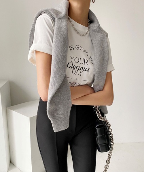 Jewelobe（ジュエローブ）の「フォントプリントモノトーンTシャツ（Tシャツ/カットソー・レディース・ホワイト/ブラック・FREE）」の20枚目の写真