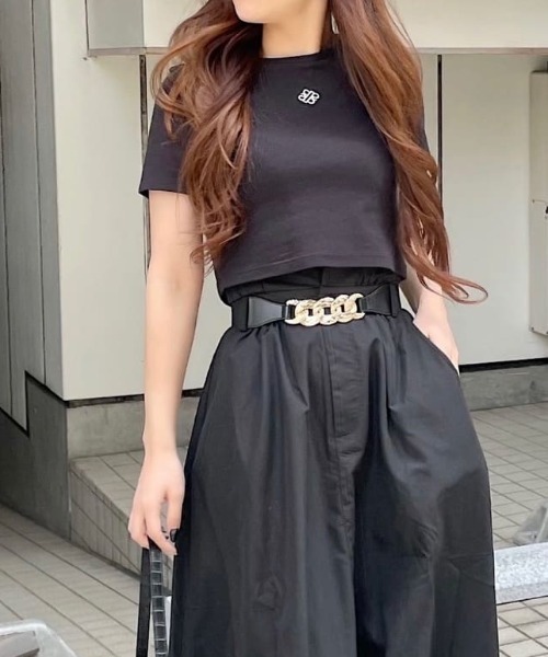 ROYAL PARTY（ロイヤルパーティー）の「エンブレム刺繍Tシャツ（Tシャツ/カットソー・レディース・ベージュ/ブラック/イエロー/オフホワイト・FREE）」の3枚目の写真