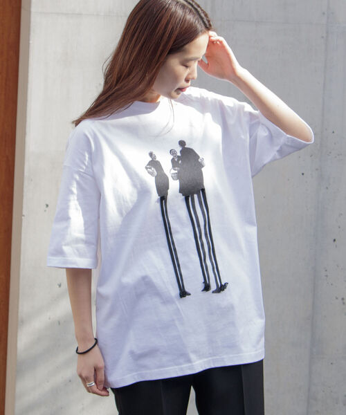 GLOSTER（グロスター）の「【RICHARD VERGEZ/リチャード・ヴェルゲス】コラージュアートフリンジTシャツ（Tシャツ/カットソー・メンズ・ホワイト系その他/ホワイト系その他2・MEDIUM/LARGE）」の3枚目の写真