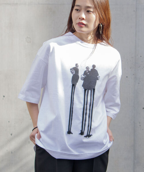 GLOSTER（グロスター）の「【RICHARD VERGEZ/リチャード・ヴェルゲス】コラージュアートフリンジTシャツ（Tシャツ/カットソー・メンズ・ホワイト系その他/ホワイト系その他2・MEDIUM/LARGE）」の6枚目の写真