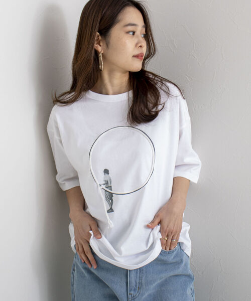 GLOSTER（グロスター）の「【RICHARD VERGEZ/リチャード・ヴェルゲス】コラージュアートフリンジTシャツ（Tシャツ/カットソー・メンズ・ホワイト系その他/ホワイト系その他2・MEDIUM/LARGE）」の21枚目の写真