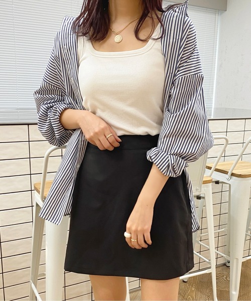 apres jour(アプレジュール)の「【セットアップ可能】台形スカート【ZOZOTOWN限定アイテム】(スカート・レディース・ブラウン系その他/ピンクベージュ/ブラック/ブラック系その他・X-LARGE/フリー)」の2枚目の写真