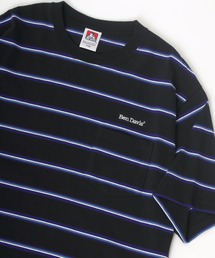 BEN DAVIS | BEN DAVIS/ベンデイビス ビッグシルエット ワンポイント ロゴ 刺繍 ポケット マルチボーダー Tシャツ(Tシャツ/カットソー)