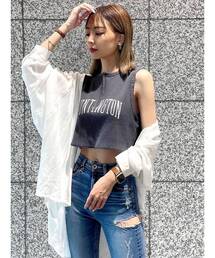 GYDA | ハーフZIP変形テレコHUNTINGTONショートタンクトップ(タンクトップ)