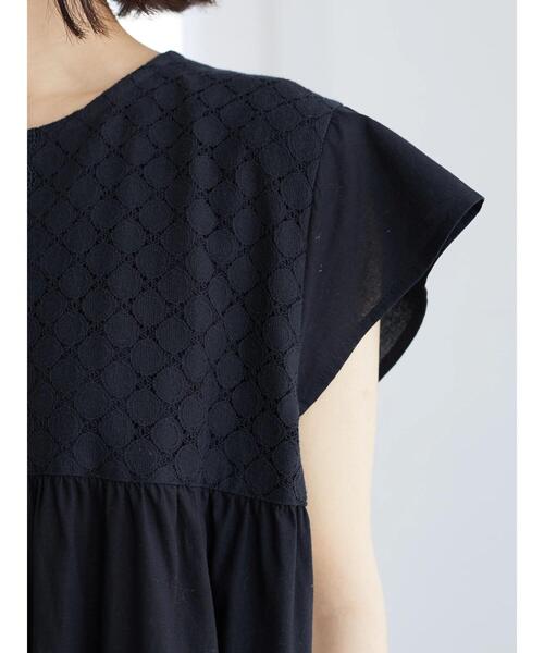 ESCAR（エスカー）の「・ESCAR アイレットティアードワンピース（ワンピース・レディース・ブラック/グリーン・FREE）」の7枚目の写真