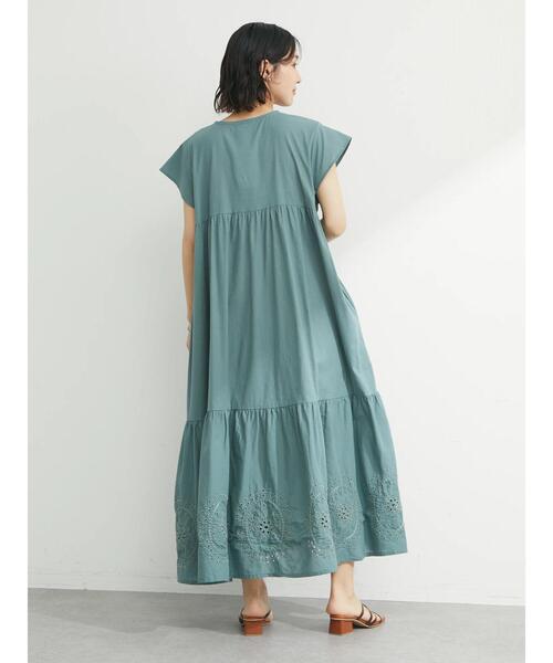 ESCAR（エスカー）の「・ESCAR アイレットティアードワンピース（ワンピース・レディース・ブラック/グリーン・FREE）」の10枚目の写真