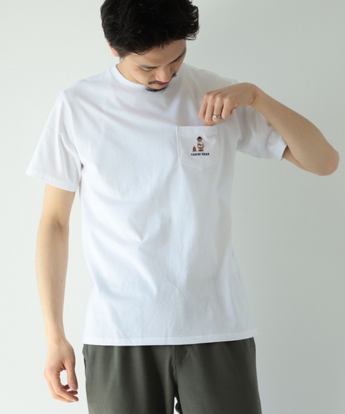 BEAMS HEART（ビームスハート）の「【ユニセックス】タキビ ベアー ポケット Tシャツ（Tシャツ/カットソー・メンズ・ホワイト/ネイビー/ブルー系その他・SMALL/MEDIUM/LARGE/X-LARGE）」の5枚目の写真