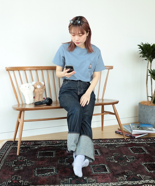 BEAMS HEART（ビームスハート）の「【ユニセックス】タキビ ベアー ポケット Tシャツ（Tシャツ/カットソー・メンズ・ホワイト/ネイビー/ブルー系その他・SMALL/MEDIUM/LARGE/X-LARGE）」の10枚目の写真