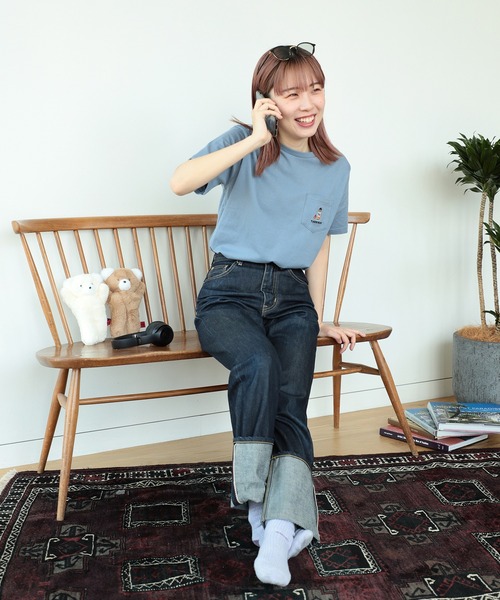 BEAMS HEART（ビームスハート）の「【ユニセックス】タキビ ベアー ポケット Tシャツ（Tシャツ/カットソー・メンズ・ホワイト/ネイビー/ブルー系その他・SMALL/MEDIUM/LARGE/X-LARGE）」の11枚目の写真