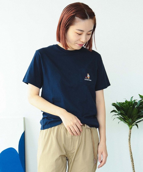 BEAMS HEART（ビームスハート）の「【ユニセックス】タキビ ベアー ポケット Tシャツ（Tシャツ/カットソー・メンズ・ホワイト/ネイビー/ブルー系その他・SMALL/MEDIUM/LARGE/X-LARGE）」の15枚目の写真