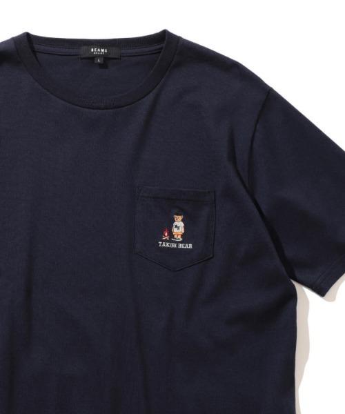 BEAMS HEART（ビームスハート）の「【ユニセックス】タキビ ベアー ポケット Tシャツ（Tシャツ/カットソー・メンズ・ホワイト/ネイビー/ブルー系その他・SMALL/MEDIUM/LARGE/X-LARGE）」の12枚目の写真
