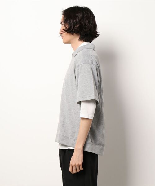 BACK NUMBER(バックナンバー)の「【BACK NUMBER】7分ハーフジップレイヤード(Tシャツ/カットソー・メンズ・グレー/グリーン/ネイビー・L/XL/M)」の4枚目の写真