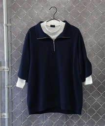 BACK NUMBER | 【BACK NUMBER】７分ハーフジップレイヤード(Tシャツ/カットソー)