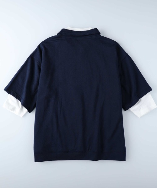 BACK NUMBER(バックナンバー)の「【BACK NUMBER】7分ハーフジップレイヤード(Tシャツ/カットソー・メンズ・グレー/グリーン/ネイビー・L/XL/M)」の12枚目の写真