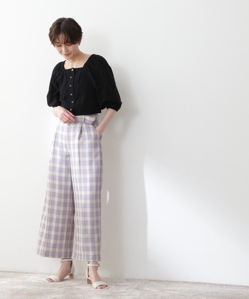 N.（N. Natural Beauty Basic）（エヌエヌナチュラルビューティーベーシック）の「◆フロントボタンスクエアブラウス（シャツ/ブラウス・レディース・ブラック/ピンク/ブラック系その他・MEDIUM）」の10枚目の写真