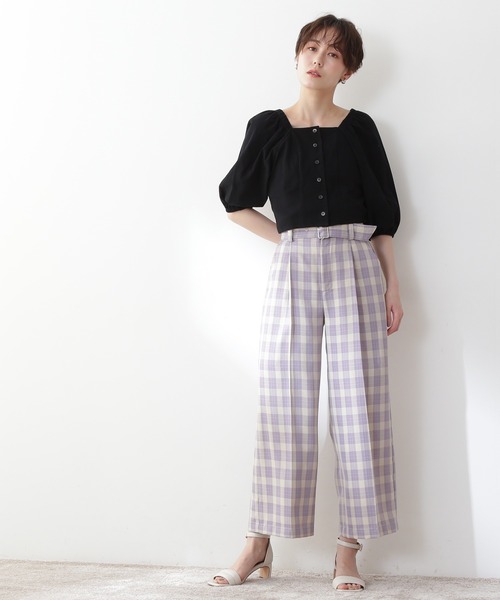 N.（N. Natural Beauty Basic）（エヌエヌナチュラルビューティーベーシック）の「◆フロントボタンスクエアブラウス（シャツ/ブラウス・レディース・ブラック/ピンク/ブラック系その他・MEDIUM）」の6枚目の写真