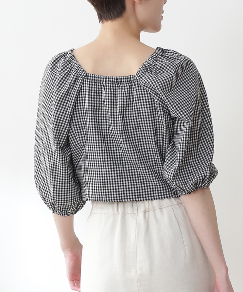 N.（N. Natural Beauty Basic）（エヌエヌナチュラルビューティーベーシック）の「◆フロントボタンスクエアブラウス（シャツ/ブラウス・レディース・ブラック/ピンク/ブラック系その他・MEDIUM）」の12枚目の写真