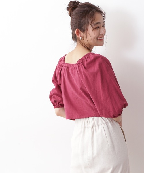 N.（N. Natural Beauty Basic）（エヌエヌナチュラルビューティーベーシック）の「◆フロントボタンスクエアブラウス（シャツ/ブラウス・レディース・ブラック/ピンク/ブラック系その他・MEDIUM）」の15枚目の写真