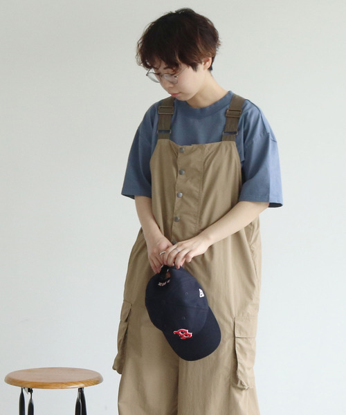 PAR ICI（パーリッシィ）の「【WEB別注】リサイクルナイロンタッサー アーミーオーバーオール（サロペット/オーバーオール・レディース・ネイビー/ベージュ・FREE）」の13枚目の写真