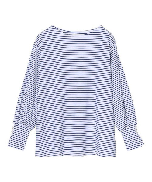 Re:EDIT(リエディ)の「ボリュームスリーブボーダーカットソー(Tシャツ/カットソー・レディース・ブルー/イエロー/ブラック・MEDIUM)」の1枚目の写真