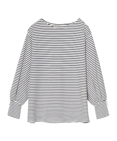 Re:EDIT(リエディ)の「ボリュームスリーブボーダーカットソー(Tシャツ/カットソー・レディース・ブルー/イエロー/ブラック・MEDIUM)」の4枚目の写真