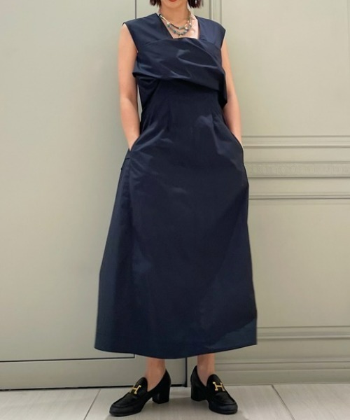 styling/ スタイリング ベアカットワンピース　ロングワンピース　グリーン styling/ スタイリング ベアカットワンピース ワンピース