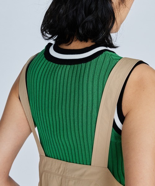 DOUBLE STANDARD CLOTHING（ダブルスタンダードクロージング）の「タスランタイプライターオールインワン（サロペット/オーバーオール・レディース・ブラック/ベージュ・38/36）」の13枚目の写真