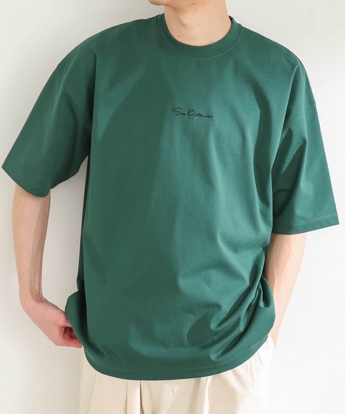 SENSE OF PLACE by URBAN RESEARCH（センスオブプレイスバイアーバンリサーチ）の「シシュウヘビーウエイトTシャツ(5分袖)（Tシャツ/カットソー・メンズ・アイボリー/グリーン/ライトグレー/ネイビー・MEDIUM/LARGE）」の14枚目の写真