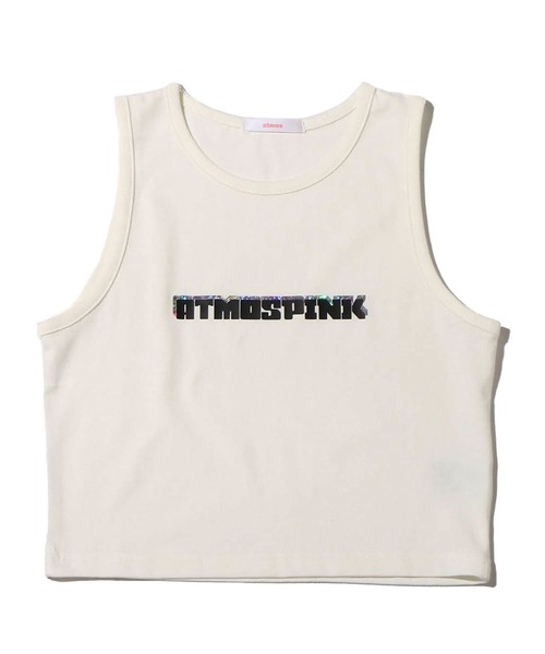 atmos pink（アトモスピンク）の「atmos pink ホログラムロゴ ちびタンク（タンクトップ・レディース・ホワイト/グレー/ブルー・FREE）」の12枚目の写真