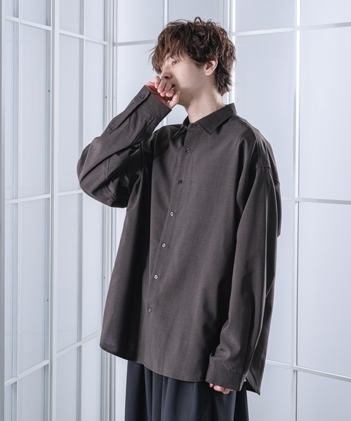 KUUUPY（クーピー）の「Long Sleeve Basic Regular Collar Shirts - 長袖ベーシックレギュラーカラーシャツ（シャツ/ブラウス・メンズ・チャコールグレー/ブルーグレー/グレイッシュベージュ/ブラック/グレー/ライトグリーン・SMALL/MEDIUM/LARGE）」の9枚目の写真