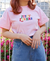 SPINNS（スピンズ）の「JUICY LOVERSロゴ ショート丈Tシャツ（Tシャツ/カットソー）」