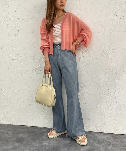 apres jour mignon(アプレジュールミニョン)の「リブボーダータンク【ZOZOTOWN限定アイテム】(タンクトップ・レディース・オフホワイト/ピンク/オレンジ/グリーン・X-LARGE/フリー)」の19枚目の写真