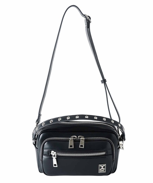 X-girl(エックスガール)の「FAUX LEATHER 2WAY SHOULDER BAG/フェイクレザー ショルダーバッグ/ハンドバッグ(ショルダーバッグ・レディース・ベージュ/ブラック・ONE SIZE)」の3枚目の写真