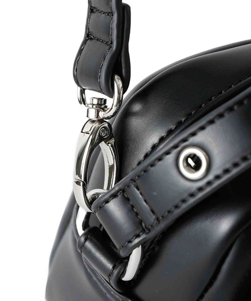 X-girl(エックスガール)の「FAUX LEATHER 2WAY SHOULDER BAG/フェイクレザー ショルダーバッグ/ハンドバッグ(ショルダーバッグ・レディース・ベージュ/ブラック・ONE SIZE)」の10枚目の写真