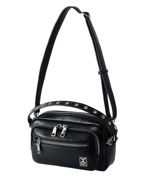 X-girl(エックスガール)の「FAUX LEATHER 2WAY SHOULDER BAG/フェイクレザー ショルダーバッグ/ハンドバッグ(ショルダーバッグ・レディース・ベージュ/ブラック・ONE SIZE)」の14枚目の写真