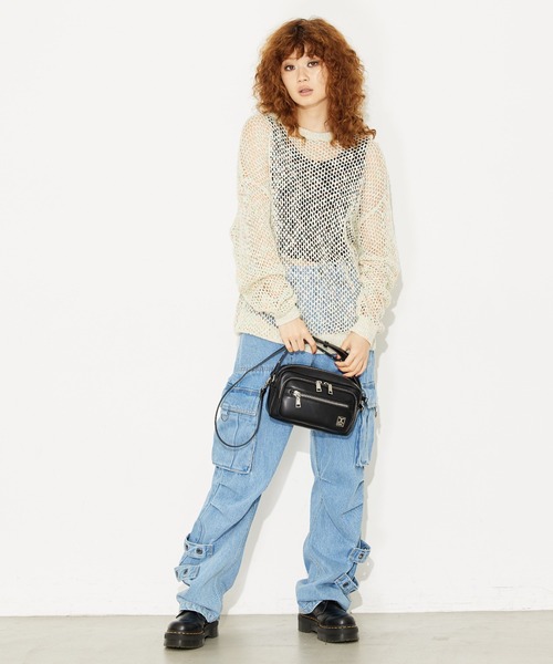 X-girl(エックスガール)の「FAUX LEATHER 2WAY SHOULDER BAG/フェイクレザー ショルダーバッグ/ハンドバッグ(ショルダーバッグ・レディース・ベージュ/ブラック・ONE SIZE)」の19枚目の写真