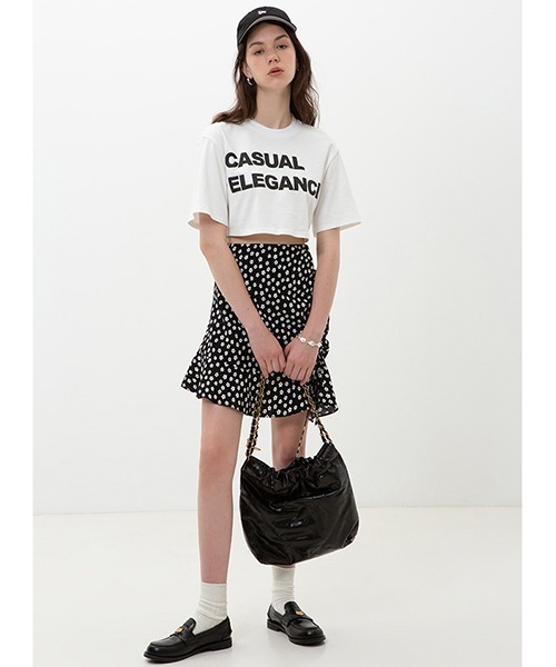 Fano Studios(ファノ ストゥディオズ)の「【Fano Studios】High waist design floral drawstring short skirt FX22B030(スカート・レディース・ブラック・S/M/L)」の6枚目の写真