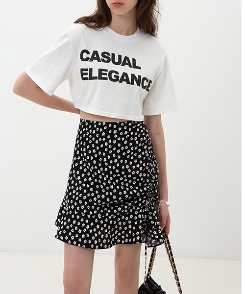Fano Studios(ファノ ストゥディオズ)の「【Fano Studios】High waist design floral drawstring short skirt FX22B030(スカート・レディース・ブラック・S/M/L)」の12枚目の写真