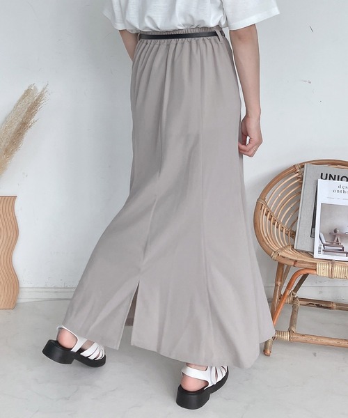 AS KNOW AS plus（アズノゥアズプラス）の「●ベルト付きマーメイドスカート（スカート・レディース・グリーン/ブラック/アイボリー・FREE）」の6枚目の写真