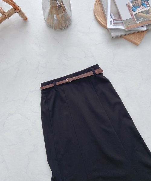 AS KNOW AS plus（アズノゥアズプラス）の「●ベルト付きマーメイドスカート（スカート・レディース・グリーン/ブラック/アイボリー・FREE）」の11枚目の写真