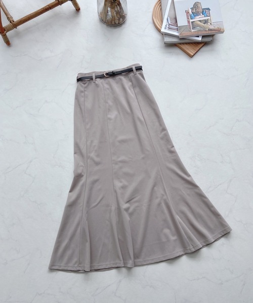 AS KNOW AS plus（アズノゥアズプラス）の「●ベルト付きマーメイドスカート（スカート・レディース・グリーン/ブラック/アイボリー・FREE）」の13枚目の写真