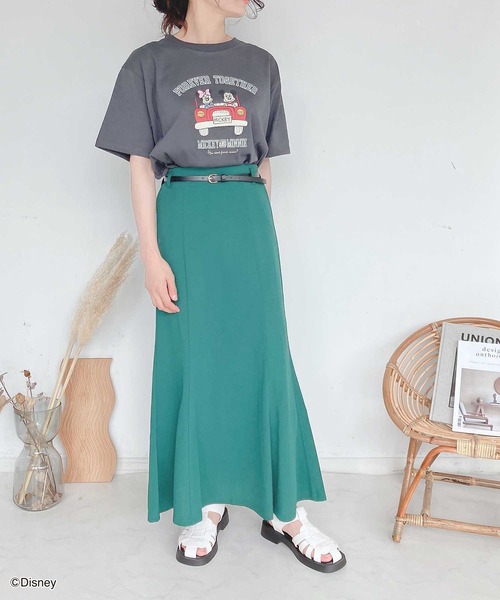 AS KNOW AS plus（アズノゥアズプラス）の「●ベルト付きマーメイドスカート（スカート・レディース・グリーン/ブラック/アイボリー・FREE）」の19枚目の写真