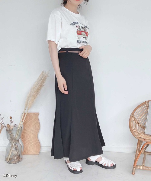 AS KNOW AS plus（アズノゥアズプラス）の「●ベルト付きマーメイドスカート（スカート・レディース・グリーン/ブラック/アイボリー・FREE）」の21枚目の写真