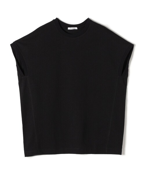 SHIPS Days（シップスデイズ）の「SHIPS Days:クルーネックチュニック（Tシャツ/カットソー・レディース・オフホワイト/ブラウン系その他/ブラック・ONE SIZE）」の6枚目の写真