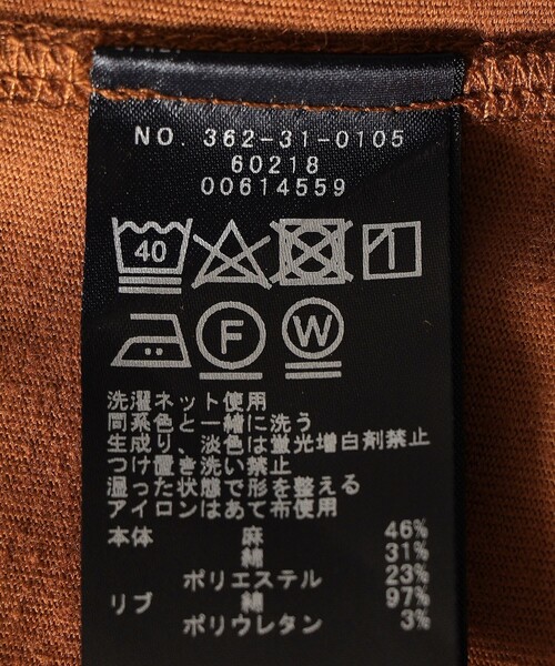 SHIPS Days（シップスデイズ）の「SHIPS Days:クルーネックチュニック（Tシャツ/カットソー・レディース・オフホワイト/ブラウン系その他/ブラック・ONE SIZE）」の14枚目の写真