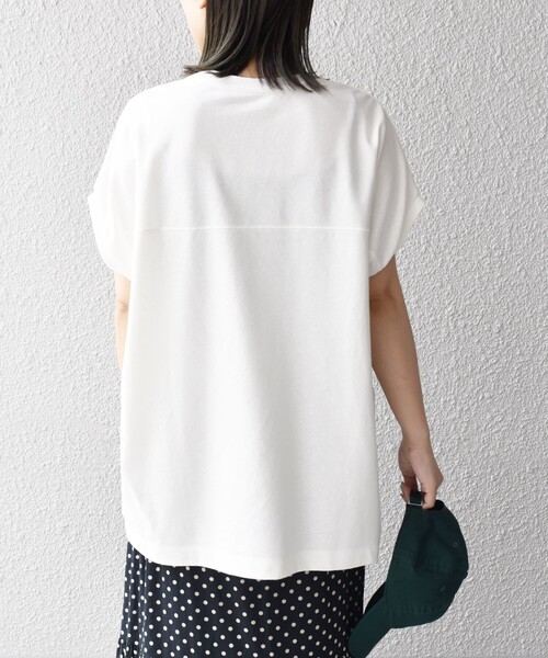 SHIPS Days（シップスデイズ）の「SHIPS Days:クルーネックチュニック（Tシャツ/カットソー・レディース・オフホワイト/ブラウン系その他/ブラック・ONE SIZE）」の16枚目の写真