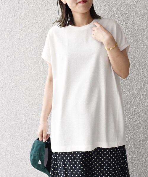 SHIPS Days（シップスデイズ）の「SHIPS Days:クルーネックチュニック（Tシャツ/カットソー・レディース・オフホワイト/ブラウン系その他/ブラック・ONE SIZE）」の17枚目の写真